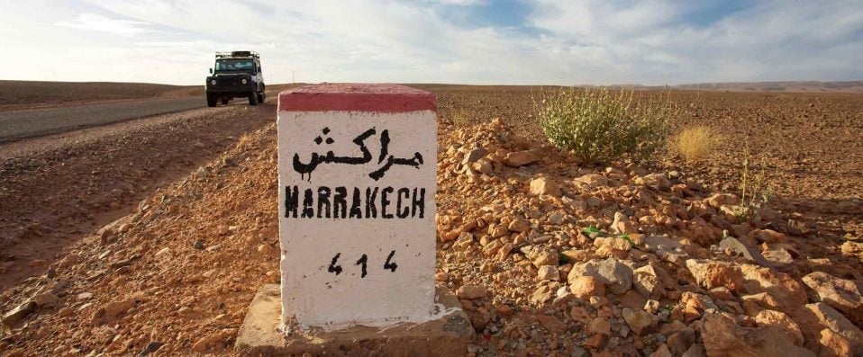Borne routière au Maroc