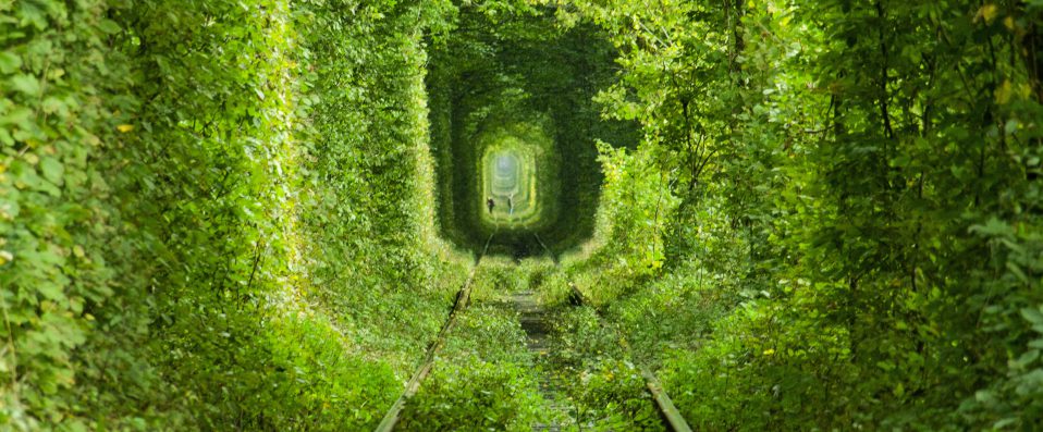 Klevan, tunnel de l'amour, Ukraine