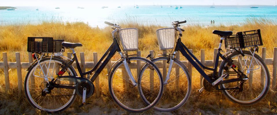 Vélos garés au bord de la mer