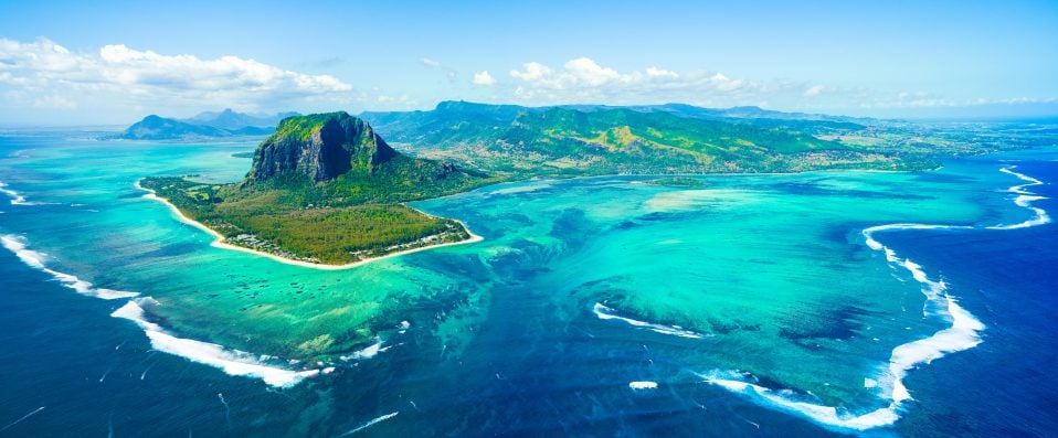Vue aérienne de l'île Maurice