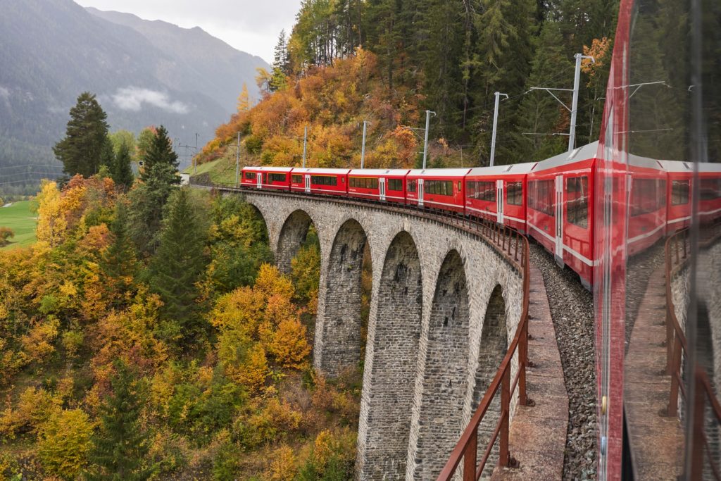 La ligne de l'Albula en Suisse