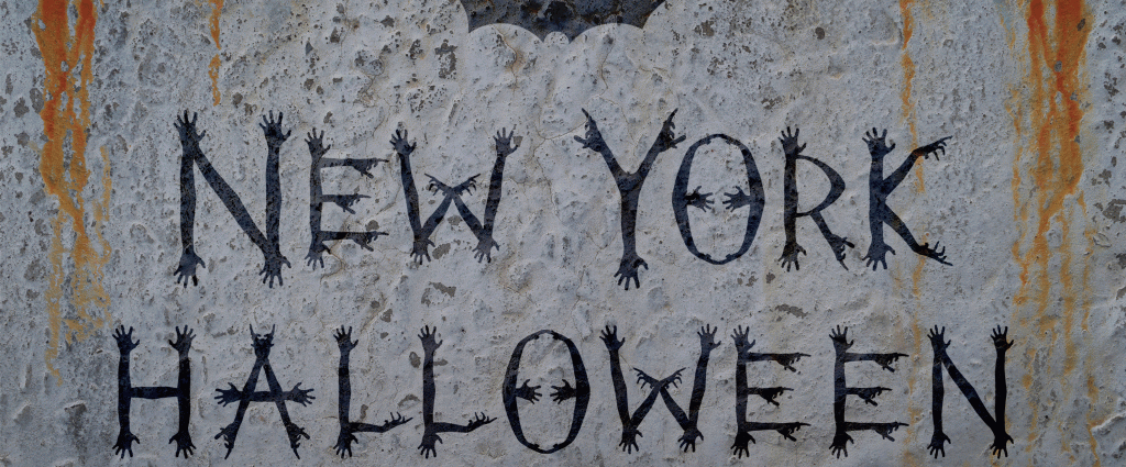 Mur où il est écrit "New York Halloween"