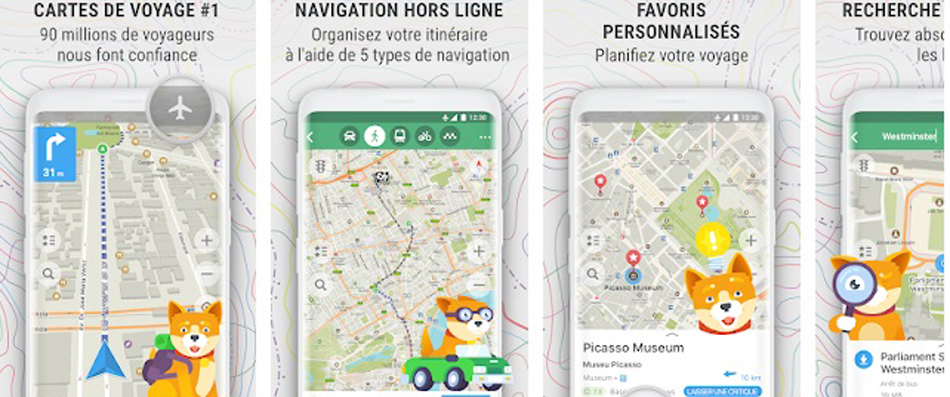 Application Maps Me sur mobile