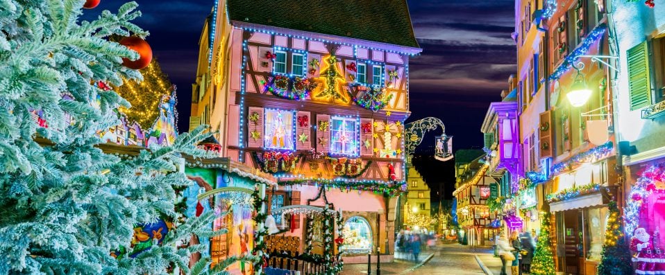 Maisons de Colmar décorées pour Noël