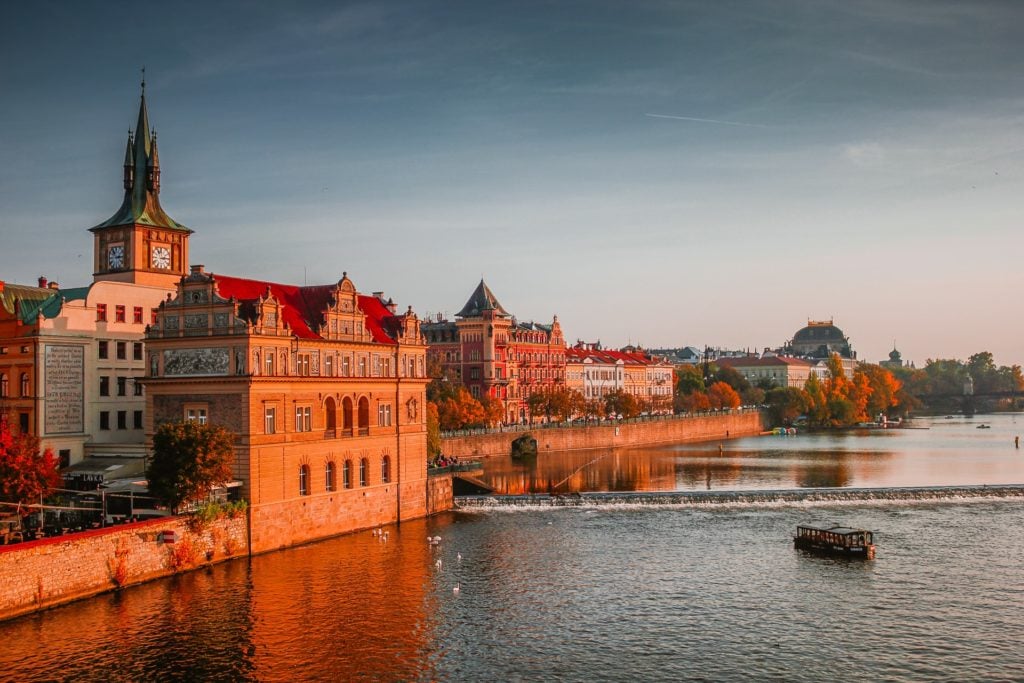 Coucher de soleil sur Prague