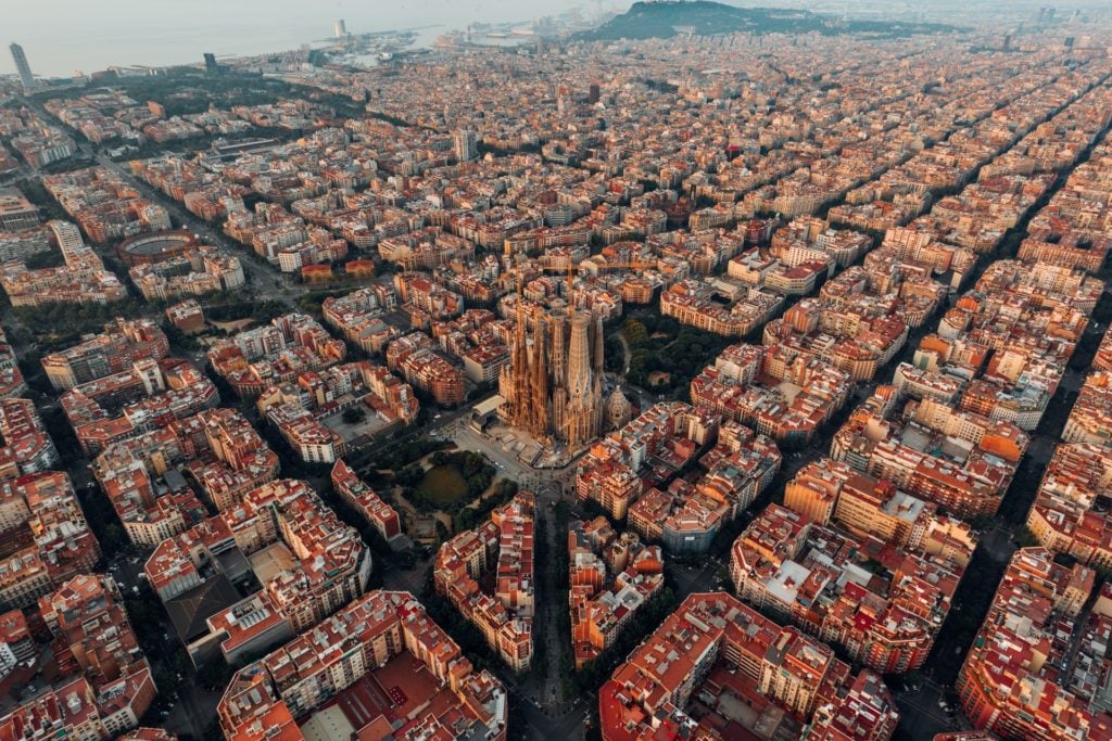 vue aérienne de Barcelone