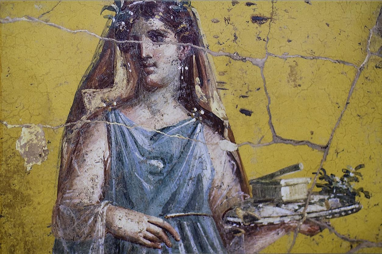 Peinture d'une femme à Pompéi