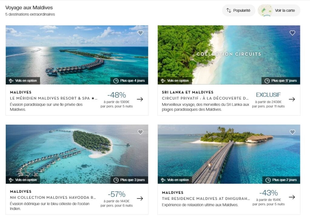 hôtel de luxe aux Maldives