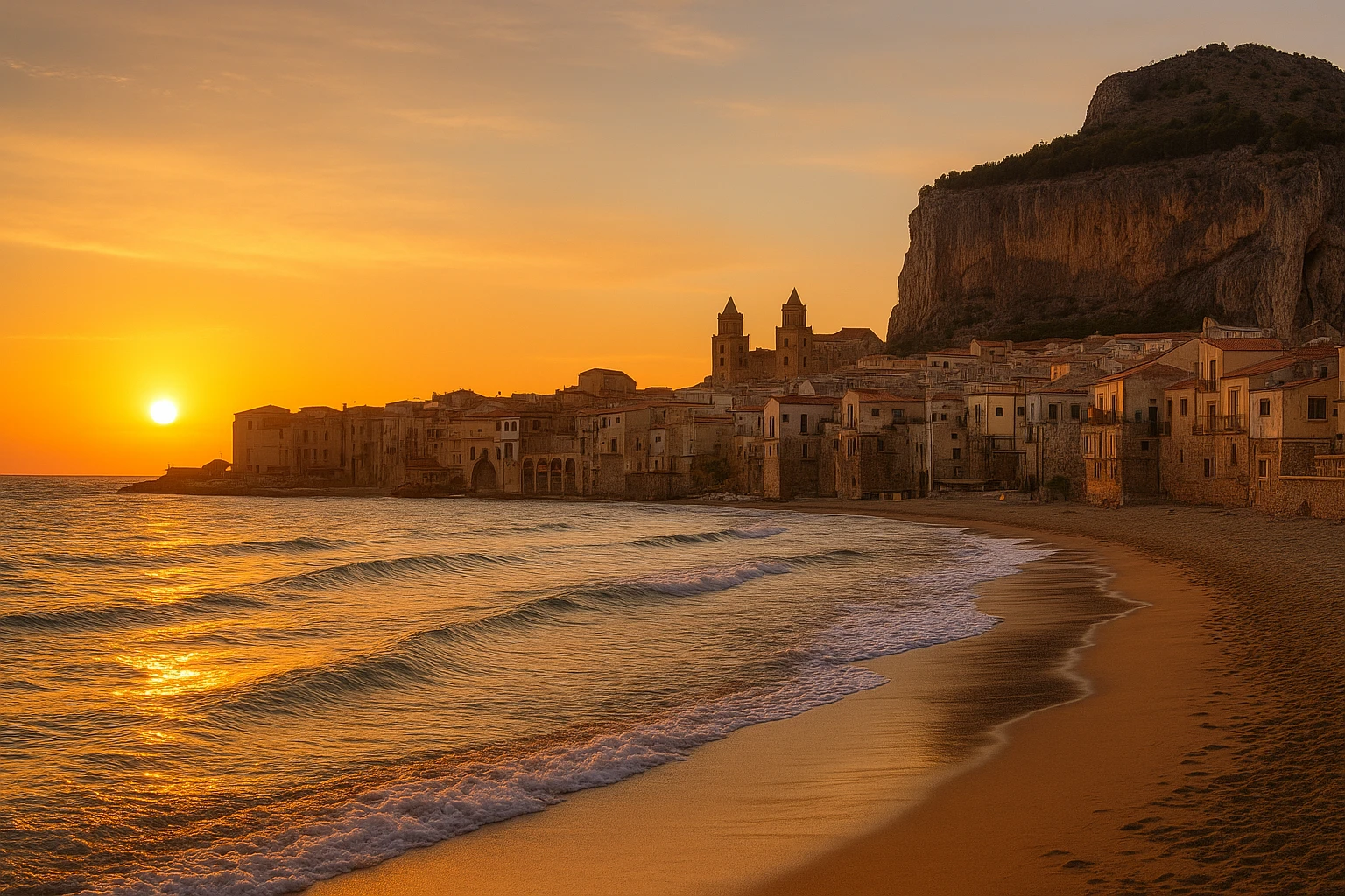 Cathédrale de Palerme au coucher du soleil